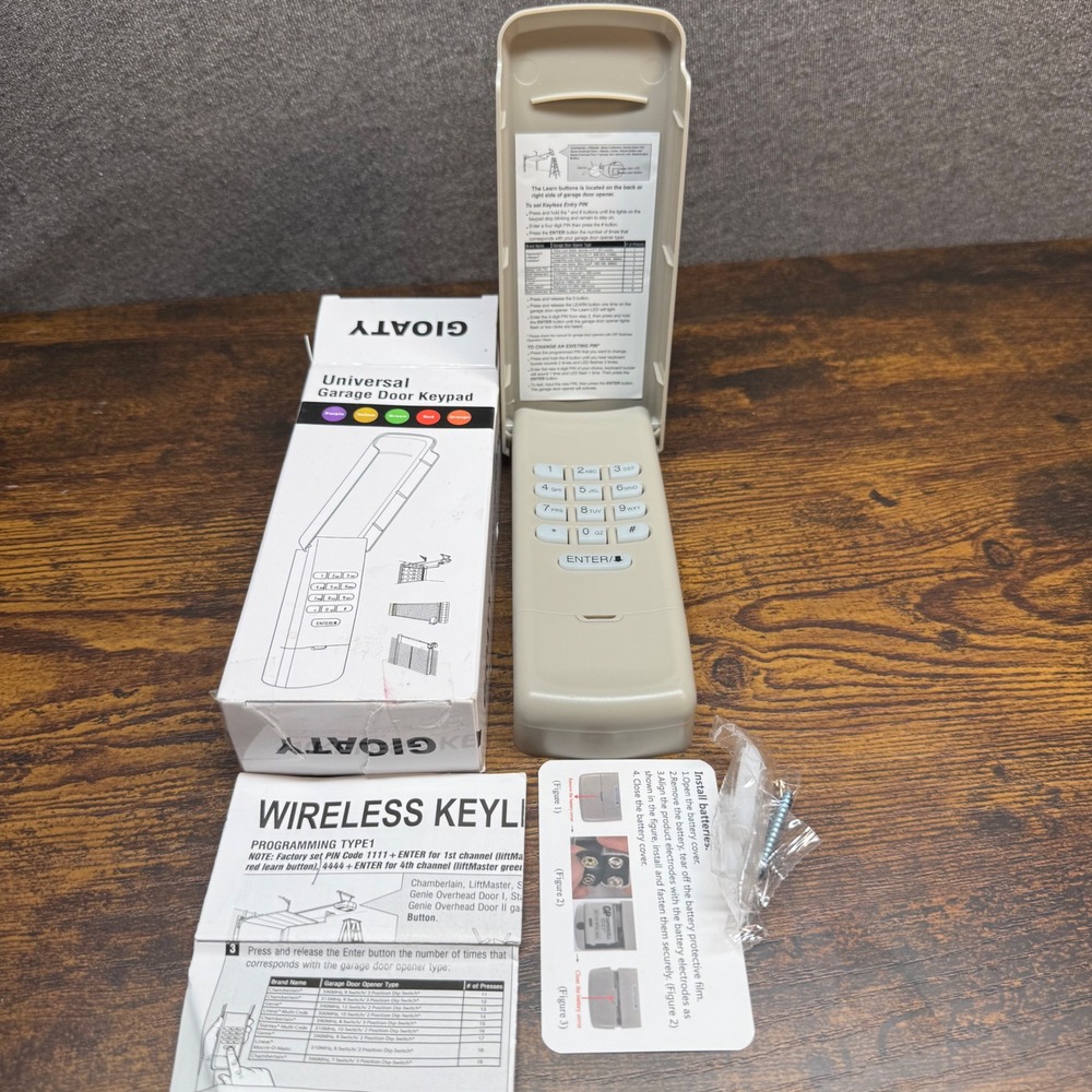 GIOATY Universal Garage Door Keypad Wireless Entry System Beige Tan LiftMaster